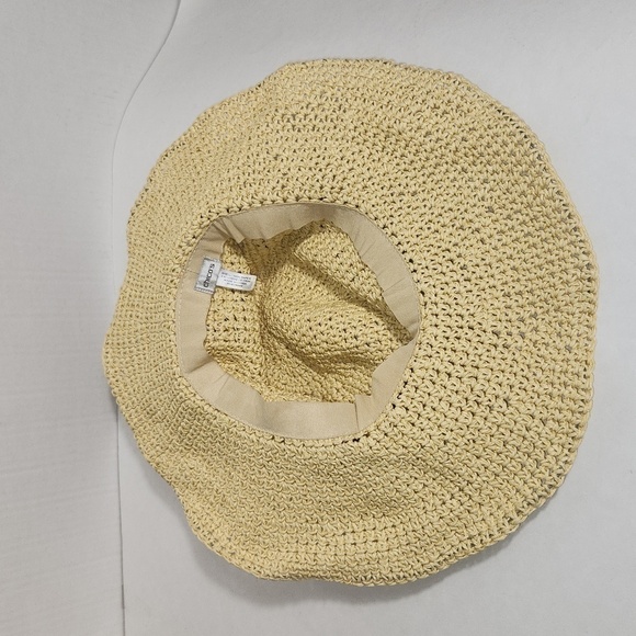 Chico's Crochet Open Weave Adjustable Wide Brim Boho Beach Hippie Summer Hat - Picture 7 of 12